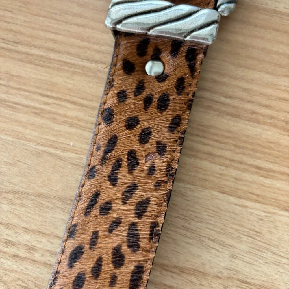 Vintage L. Chessler Leather Belt Silver Buckle Western Cowgirl Size SM